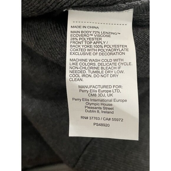 Perry Ellis Motion 1 Full Zip Mock Gray Sweater Jacket Black Front Men’s Medium - Picture 7 of 9